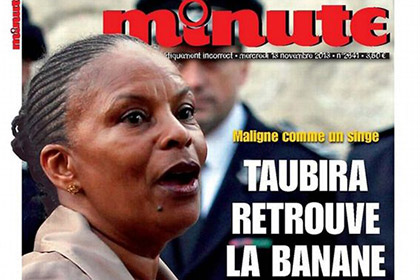 Французский журнал сравнил чернокожего министра с обезьяной
