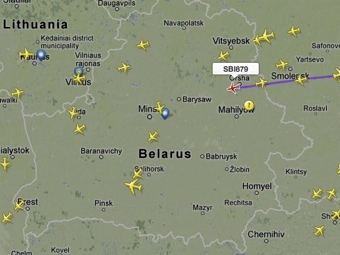В Белоруссии закрыли доступ к сервису наблюдения за самолетами