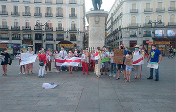 В Мадриде прошла акция солидарности с Беларусью