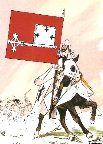 Бело-красно-белый флаг в честь битвы под Грюнвальдом
