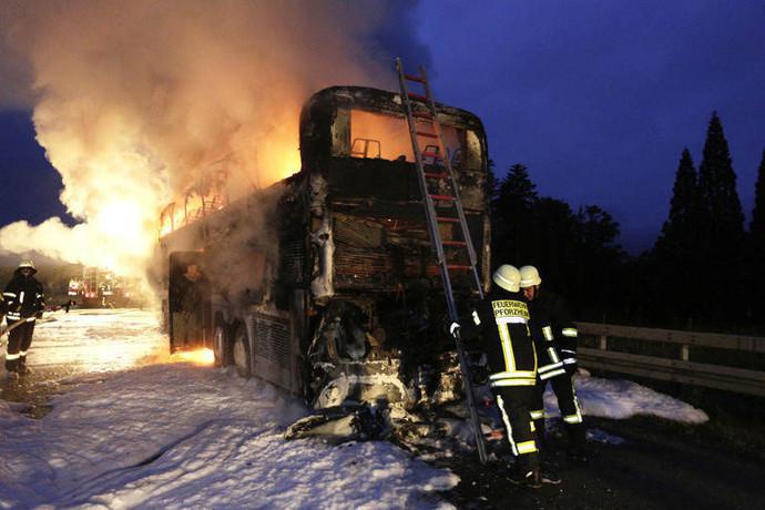 В Германии сгорел автобус с белорусскими туристами