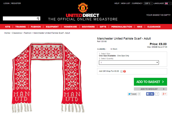 «Манчестер Юнайтед» продает шарфы с белорусской символикой
