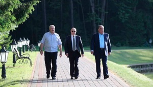 Лукашенко встретился с Путиным и Рахмоном в резиденции «Заславль»