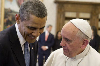 Обама впервые встретился с папой Франциском