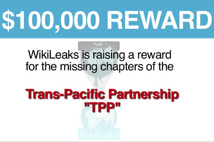 WikiLeaks назначил награду за оставшуюся часть соглашения о ТТП