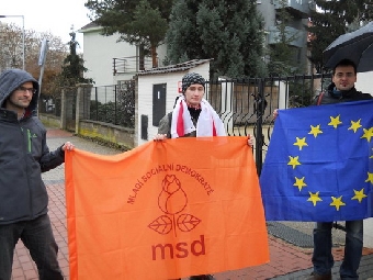 Акция солидарности с белорусскими политзаключенными в Праге (Фото)
