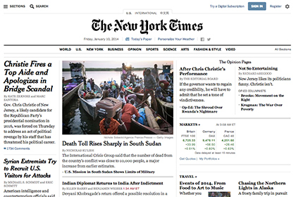 Сайт газеты The New York Times сменил дизайн