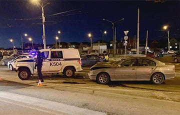 Очередной милицейский автомобиль столкнулся с BMW в Минске
