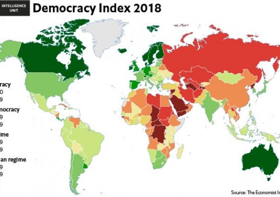 Беларусь в Индексе демократий застряла среди авторитарных стран
