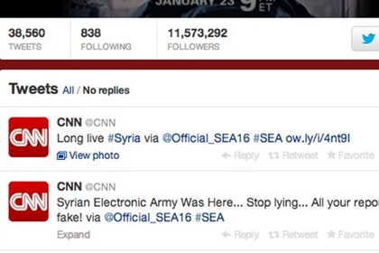 «Сирийская электронная армия» взломала аккаунты CNN