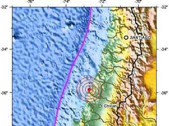 Землетрясение у побережья Чили вызвало цунами