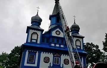 В Копыльском районе молния ударила в купол церкви