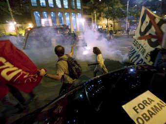 В Бразилии разогнали недовольных приездом Обамы демонстрантов