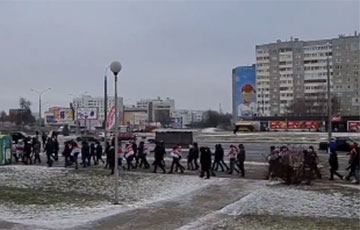 Жители Ковальской Слободы идут маршем по Минску