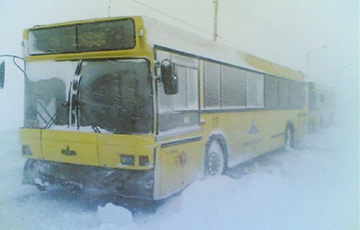 В Брестской области три рейсовых автобуса застряли в снежных заносах