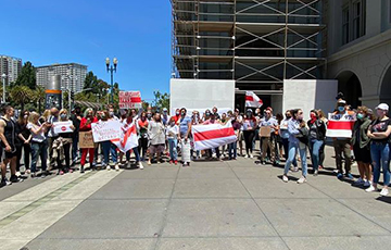 «Даже полицейские поддержали»: белорусы Сан-Франциско провели акцию солидарности