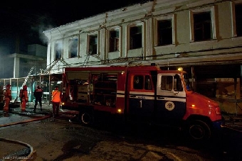 Здание в историческом центре Минска подожгли (Фото)