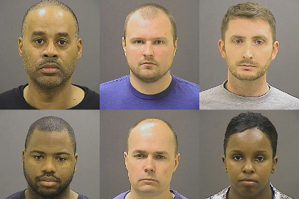 Присяжные решили судить полицейских по обвинению в убийстве жителя Балтимора