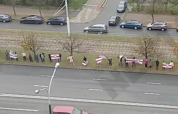 Цепь солидарности выстроилась на Логойском тракте в Минске