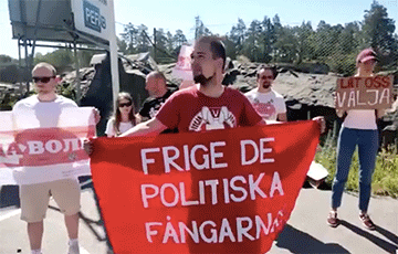 Видеофакт: Белорусы Швеции провели пикет солидарности