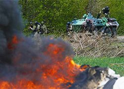 Украинские силовики ведут бой с террористами в Краматорске