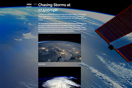 Астронавт Скотт Келли посвятил первую запись в Tumblr снимкам бурь