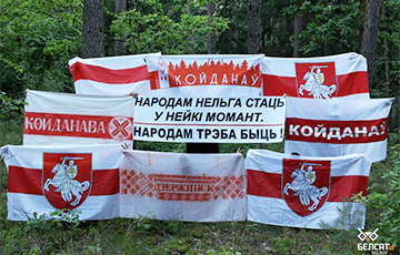 Боровляны, Пружаны и Дзержинск вышли на акции под национальными флагами