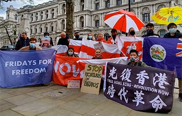 В самом центре Лондона прошла акция в поддержку Беларуси