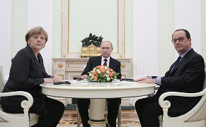 Меркель, Олланд и Путин проводят переговоры по Украине