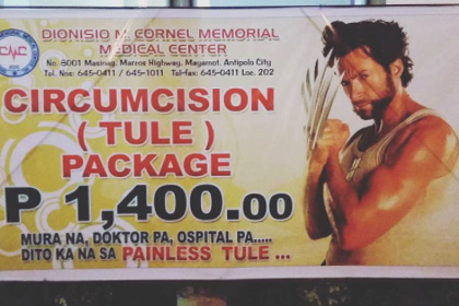 Филиппинская клиника предложила сделать обрезание когтями Росомахи