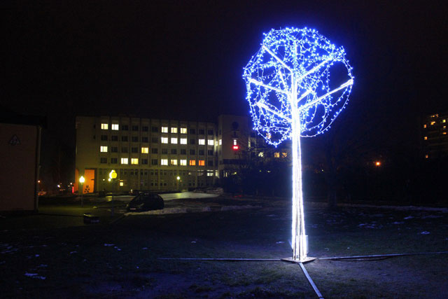 В Слониме разобрали новогоднее светодиодное дерево