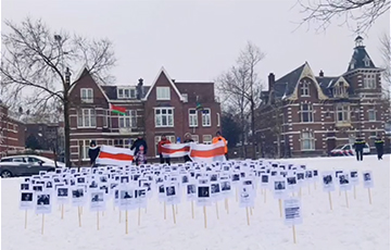 Белорусы Гааги провели впечатляющую акцию солидарности с политзаключенными