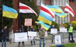 Белорусы и украинцы в Антверпене протестовали против российской агрессии