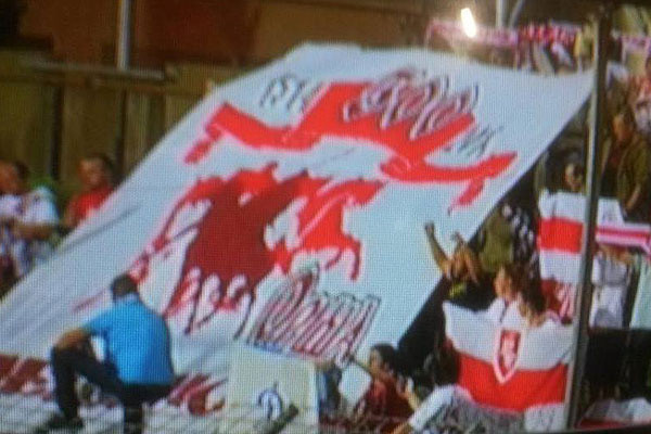 Телеканал «Беларусь 2» показал огромный баннер в честь победы под Оршей