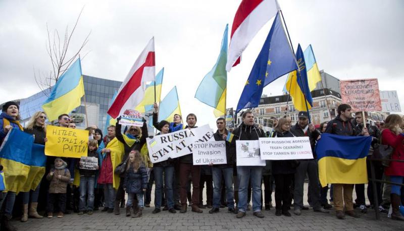 Белорусы и украинцы в Брюсселе: Остановите Путина