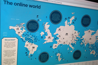 Британцы составили карту мира по количеству интернет-доменов