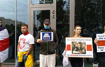 Белорусы пикетировали офис норвежской компании Yara в Щецине