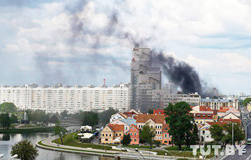 В Минске горело историческое здание возле «дома Чижа»