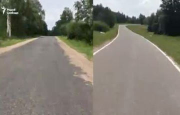 Сравните: Дорога к резиденции Лукашенко и обычная дорога