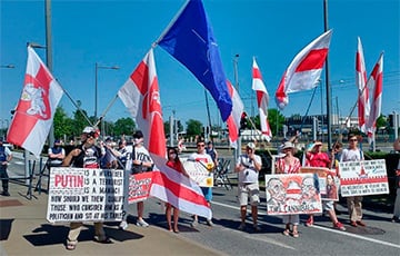 Белорусы протестовали в Брюсселе возле штаб-квартиры НАТО