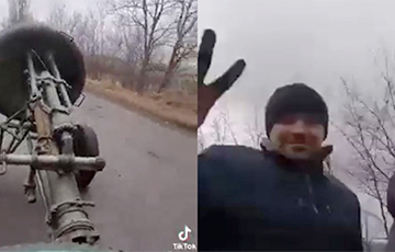 В Сети опубликовали видео, как трое украинцев на мотоцикле угнали вражеский миномет