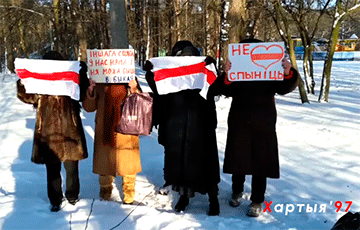 Пенсионеры Минска вышли в защиту национального флага