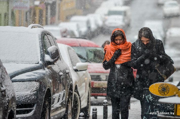 Циклон «Филиз» принес в Минск метель и снегопад