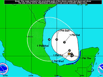 В Мексиканском заливе сформировался тропический шторм "Нейт"