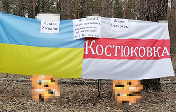 В Гомеле партизаны вышли на пикет с флагом Украины
