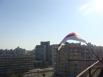 Европейский флаг в центре Минска (Фото)