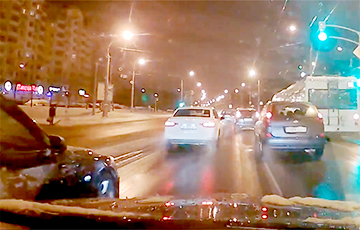 Видеофакт: В Минске водитель рисковал попасть в ДТП, лишь бы не пропустить BMW