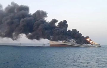 Крупнейший корабль ВМС Ирана затонул после масштабного пожара