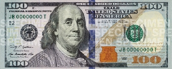 Новые 100 долларов: светло-голубой колокольчик