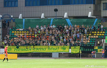 После футбольного матча «Неман» — БАТЭ в Гродно состоялся хапун фанатов